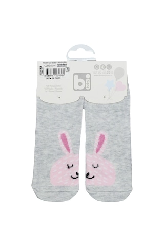 Bibaby Rabbit 2'li Bebek Çorap 68216 Gri