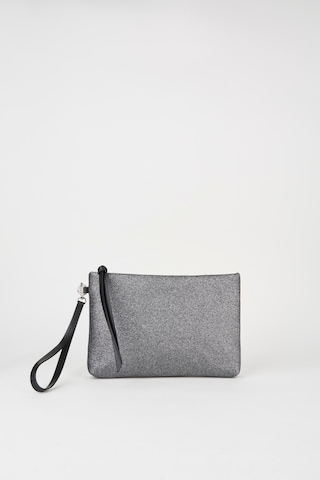 Vivaq Kadın Bellis Simli Gri Astarlı Suni Deri Bilek Askılı Portföy El Ve Clutch Çanta GRİ