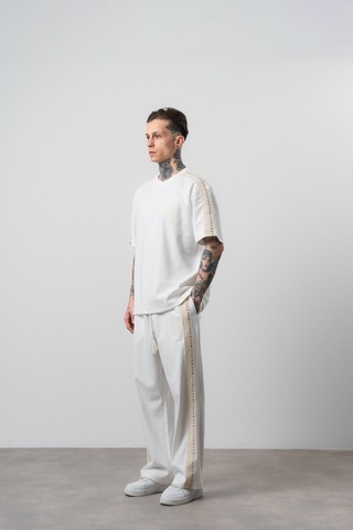 Respire Erkek 07 Şerit Detaylı Regular Fit Eşofman Takımı Ekru