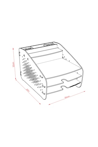 Design Otto Fx Medium Hexa - 6 Renk Evrak Rafı Masaüstü Organizer Ceviz