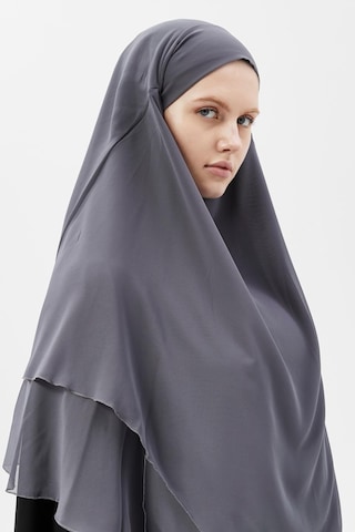 Altobeh Hazır Pratik Şifon Üç Katlı Peçeli Üçgen Hac Umre Şalı Sufle Hijab Nikap Füme