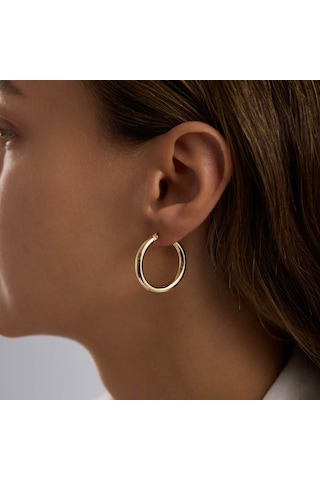 14k Altın Halka Küpe 3 Mm 2.8 Cm T14310 Renkli