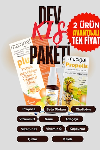 Propolis Ve Vitamin C İçeren Boğaz Spreyi Ve Efervesan Tablet Beta Glukan Kış Paketi 2'li