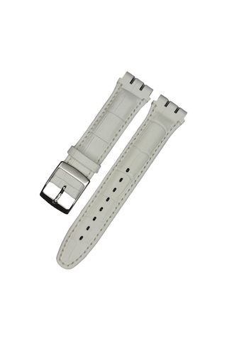 Swatch Ycs Modeli 19mm Krokodil Beyaz Deri Saat Kordonu