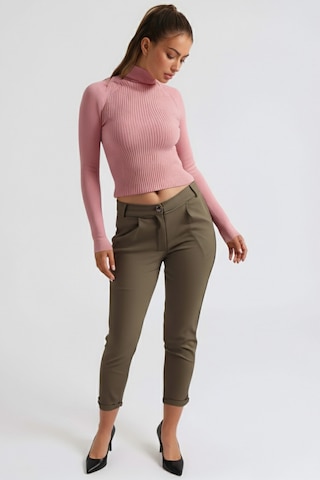 Armonika Kadın Haki Beli Lastikli Paçası Katlamalı Pantolon Arm-26k136042
