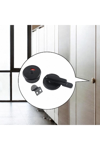 Besthome1 Suntek Banyo Kapısı Gizlilik Kilidi, Tuvaleti Kapı Halkası, Siyah Renk, Kullanışlı Ve Gizli