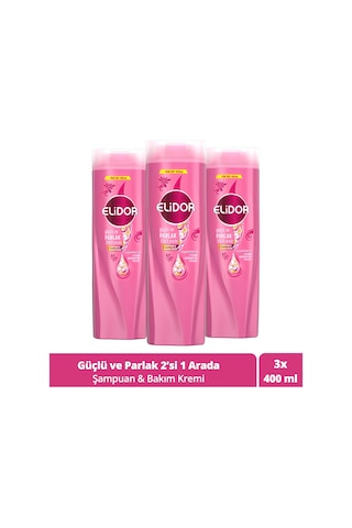 Elidor Superblend 2'si 1 Arada Güçlü ve Parlak Şampuan ve Saç Kremi 3 x 400 ML