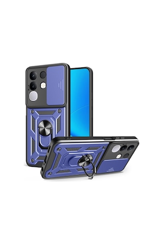 Nihcase Vivo Y29 4g Kılıf Magnetik Standlı Kamera Korumalı Slide Sürgülü Cover Kapak
