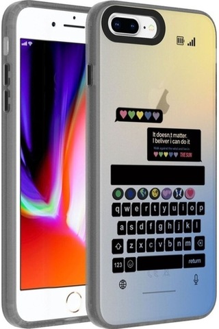 Apple Uyumlu iPhone 7 Plus Kılıf Desenli Zore Dragon Sert Kapak Klavye