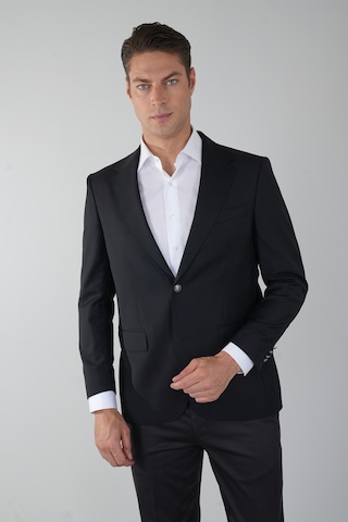 Bisse Comfort Fit Siyah Dokuma Mono Yaka Çift Yırtmaçlı 4 Drop Yün Blazer Erkek Ceket Pck24knos002 D99 Siyah
