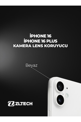 İphone 16/16plus Uyumlu Kamera Lens Koruyucu Beyaz