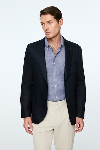 Morven Erkek Lacivert Dokuma Trend Düz Slim Fit Mono Yaka Ceket 26ys002004200 Lacivert
