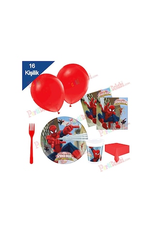 16 Kişilik Örümcek Adam Konsepti Doğum Günü Ürünleri Spiderman