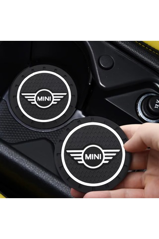 Mini Cooper R55 R56 R57 R58 R59 R60 F54 F60 2 Li Bardak Altlığı Siyah - Beyaz Mini Cooper R55 R56 R57 R58 R59 R60 F54 F60 2 Li Bardak Altlığı Siyah - Beyaz