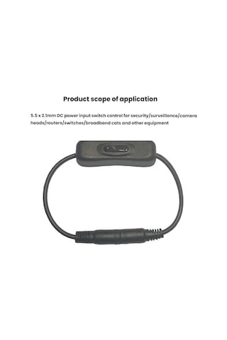 Sones 2 Adet 5,5x2,1 Mm Erkek Dişi Bağlantı Kablosu Dc Anahtar Kablosu 304 Anahtar Güç Kablosu Siyah