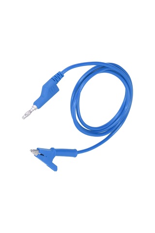 Gajeena J.70035-1 Mavi 4mm Silikon Kapaklı Bakır Krokodil Klips Test Kablosu - Elektrik Projeleri, Akü Testi İçin Esnek Ve Dayanıklı