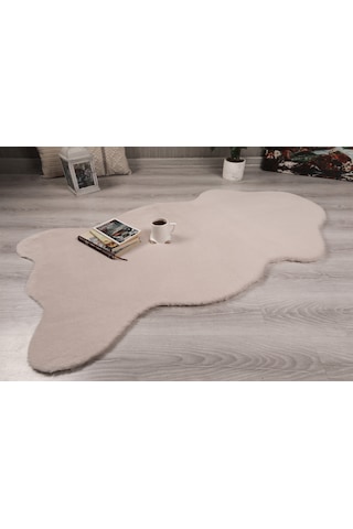 Tavşan Tüyü Dekoratif Ultra Yumuşak Post Peluş Kaymaz Halı Vizon