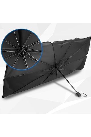 Araba Ön Cam Montajı Gerektirmeyen Büyük Boy Titanyum Gümüş Şemsiye