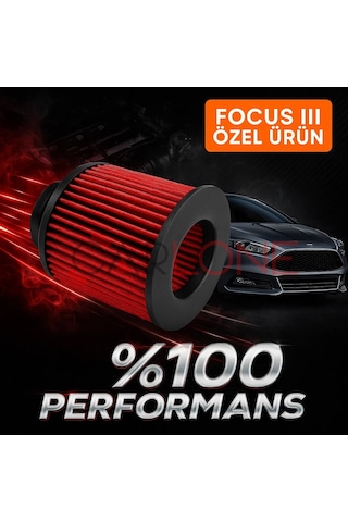 Ford Focus 3 Uyumlu Araca Özel Spor Açık Hava Filtresi Kırmızı Renk İthal Ürün Yüksek Performans