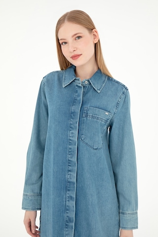U.S. Polo Assn. Kadın Mavi Mini Boy Jean Elbise 50289334-DN0022