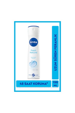 Kadın Sprey Deodorant Fresh Natural 150ml, Ter Kokusuna Karşı Koruma, Pudrasız,alüminyum İçermez