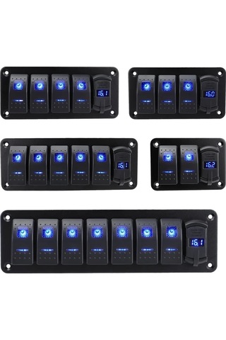 Xuweiwei 3 Yol 4x4 Alüminyum Joystick Paneli Çift Usb 42a Hızlı Şarj Mavi Led Aydınlatma Voltaj Göstergeli Otomotiv Aksesuarı