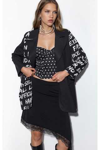 Hiccup Msn Oversize Krep Blazer Ceket Siyah