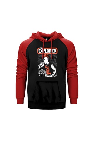 The Exploited On Stage Kırmızı Renk Reglan Kol Sweatshirt / Hoodie