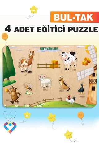 Ahşap Türkçe 4 Lü Set Eğitici-öğretici Yapboz