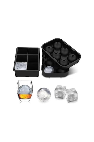 Wezone Viski Buz Küresi Yapımı İçin Pratik Silikon Kalıp - 6 Boşluklu, Sızdırmaz Kapaklı, Gıda Sınıfı Diğer
