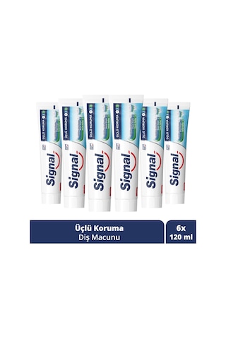 Signal Nane Ferahlığı Çürüklere Karşı Üçlü Koruma Diş Macunu 6 x 120 ML