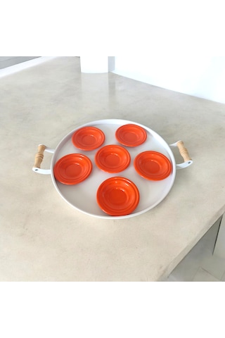 Çay Tabağı-bardak Altlığı-metal Turuncu Çay Tabağı-paslanmaz K Turuncu