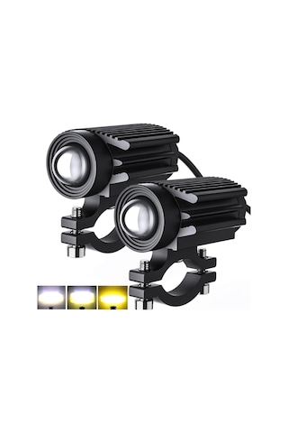 2 Adet Alüminyum Gövdeli Profesyonel Motosiklet / Atv Led Sis Farı - Kelepçeli