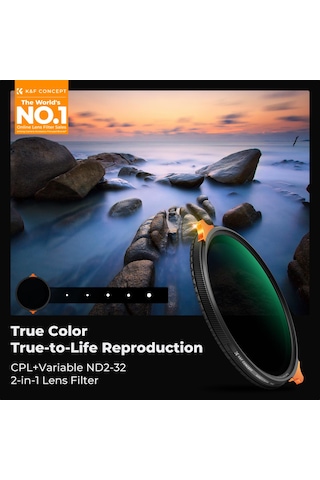 K&f Concept 55mm True Color Nano-x Serisi Cpl - Nd2-32 1-5 Stops