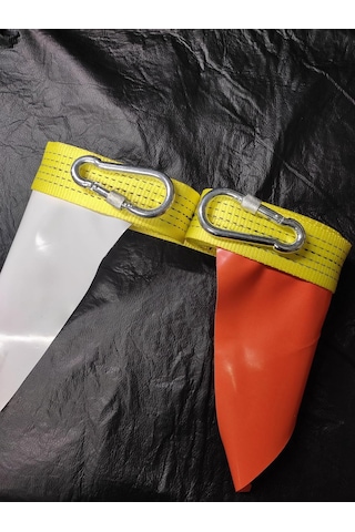 5 Metre Araç Çekme Halatı, 80 Gram Polyester, Çelik Vidalı Kancalar, 3 Ton Çekme Kuvveti, Renkli Güvenlik Bayrakl