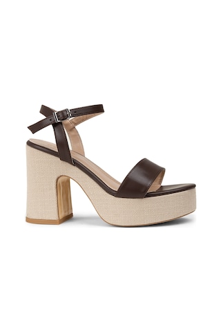Deery Kahverengi Platform Topuk Kadın Sandalet - K1040zkhvm01 Kahverengi
