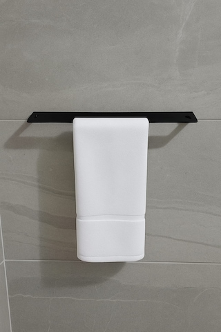 Banyo Havlu Tutacağı Duvar Tipi Siyah 2 Adet Vida Dübel Dahil Paslanmaz Çelik