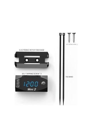 Lemestar 6v-30v Dc Led Voltmetre, Elektronik Saat Ve Termometre, Ip67 Su Geçirmez, Siyah, Kırmızı/mavi/yeşil Seçenekli