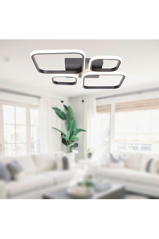 Tt050-sy Tt Aydınlatma Mat Siyah 4 Lü Beyaz Işık Led Avize Siyah