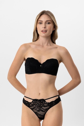 Pierre Cardin Lingerie Lotus Straplez Dantelli Sütyen Takımı Siyah