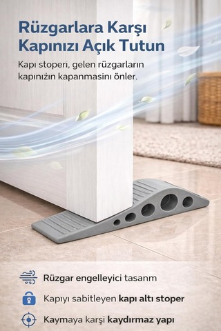 4 Adet Gri Silikon Kapı Altı Stoperi Kaydırmaz Kapı Durdurucu 12 Cm Kapı Sabitleyici