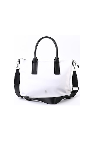 Bottier Beyaz Deri Saplı Kadın Shopper Çanta - Cnt028 Beyaz