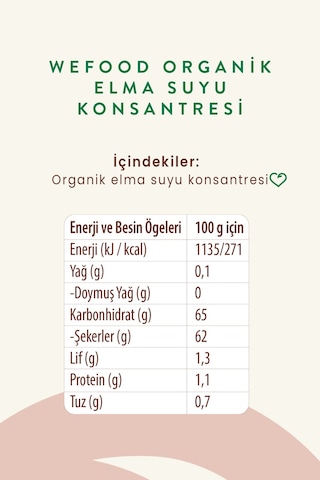 Organik Elma Suyu Konsantresi 340 Gr 4'lü