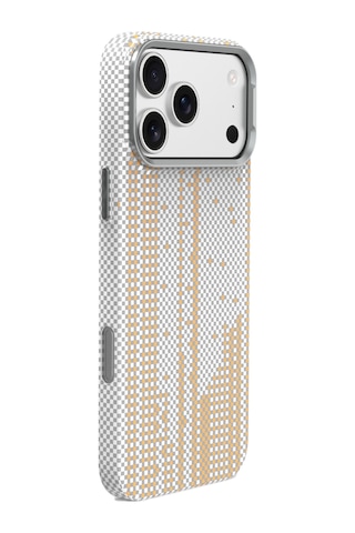 Piili Apple iPhone Uyumlu 17 Pro Kevlar Serisi Magsafe Kılıf Şehir Beyaz