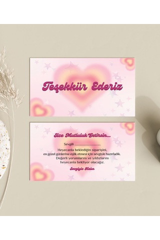 100 Adet Çift Yön Kargo Paketleme Teşekkür Kartı Pytktskk40