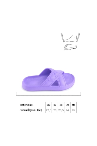 Gezer Kadın Yazlık Eva Islak Zemine Uygun Ev Bahçe Banyo Terlik Eflatun