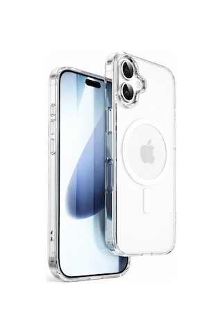 Apple iPhone 17 Uyumlu Kamera Korumalı Magsafe Wireless Şarj Özellikli Lüks Şeffaf Silikon Telefon Kılıfı Resimdeki