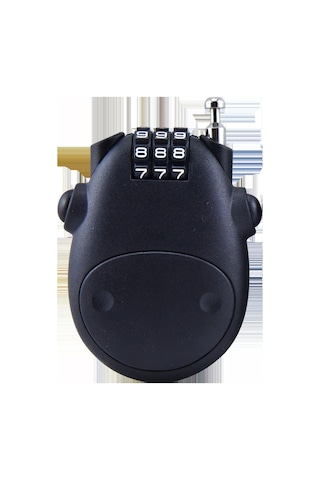 Geeksen Motosiklet Kask Kilit, Genişletilebilir Çelik Tel, Şifreli Kilit Sistemi, Elektrikli Bisiklet Antifantezi, Çok Amaçlı Kilit Siyah