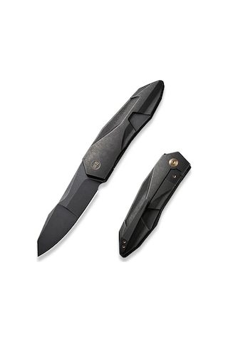 We Knife Solid Black Titanium Integral Handle Black Stonewashed Cpm 20cv Blade Çakı Siyah