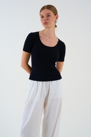 Kısa Kollu T-shirt - Siyah Siyah